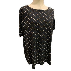 2X Notations Womens Pullover Shirt Split Sleeve Rivets